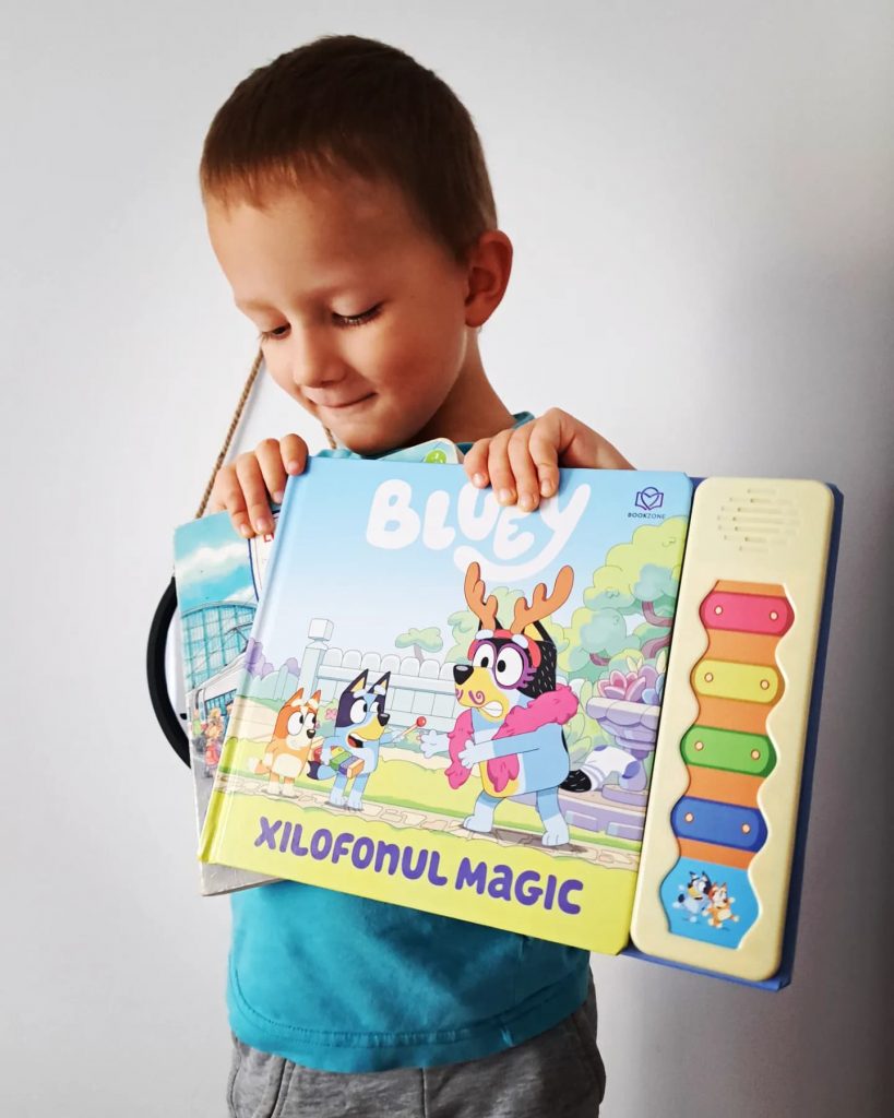 xilofonul magic , bluey, carti cu sunete, bookzone, reduceri 